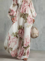 Robe Longue Épaules Dénudées Fleurie