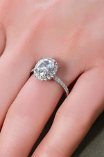 Bague Moissanite 2 Carats Plaquée Platine