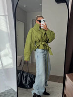 Veste Courte Manches Longues Taille Nouée