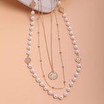 Collier Multi-Rangs Perles & Pièce