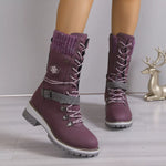 Bottes Mi-Mollet Grises à Lacets & Sangles Bijoux — Style Chic Alpine & Kawaii Distingué