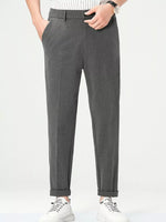 Pantalon Élégant à Pinces & Coupe Droite — Style Business Casual