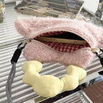 Sac Bandoulière Peluche Motif Cartoon