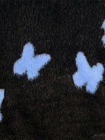 Pull Moelleux Noir à Motifs Papillons Bleus — Esprit Modern Casual
