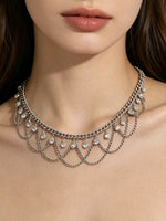 Collier Chaîne Zircon Plaqué Or 18K
