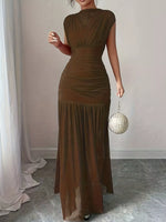 Robe Longue Moulante Froncée