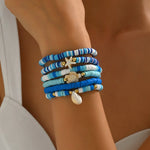 Bracelet 6 Pièces Perles Céramique & Coquillage