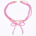 Collier Multi-Rangs Perles, Nœud & Étoile De Mer