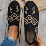 Mocassins Plats Tricot Motif Nuage