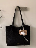 Sac À Main Structuré & Breloque Peluche Amovible