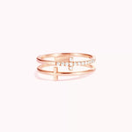 Bague Double Anneau Croisé