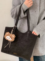 Sac À Main Structuré & Breloque Peluche Amovible