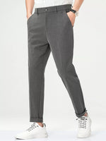 Pantalon Élégant à Pinces & Coupe Droite — Style Business Casual