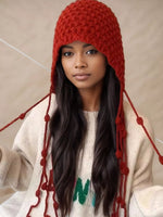 Bonnet Tricoté À Franges