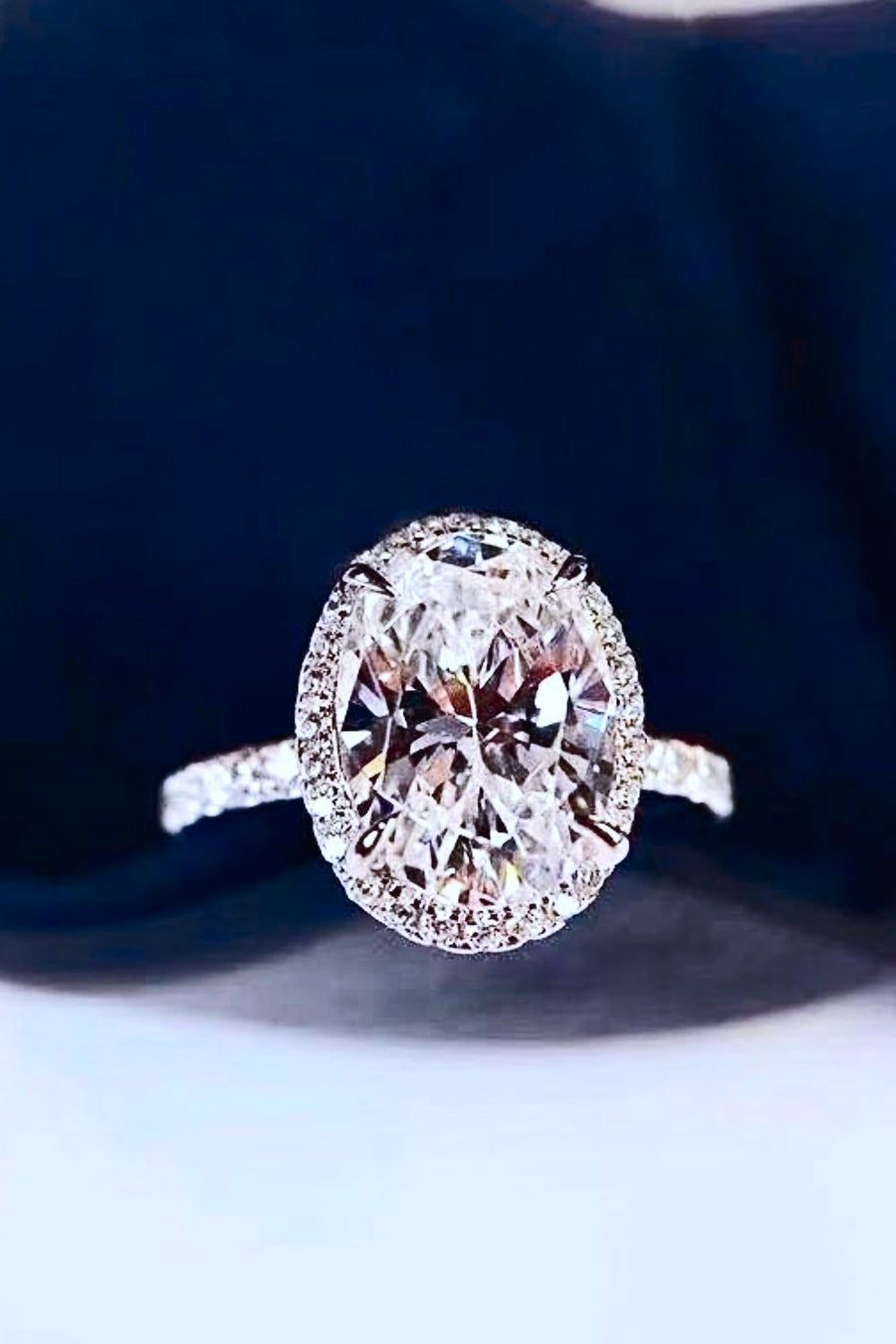 Bague Moissanite 2 Carats Plaquée Platine