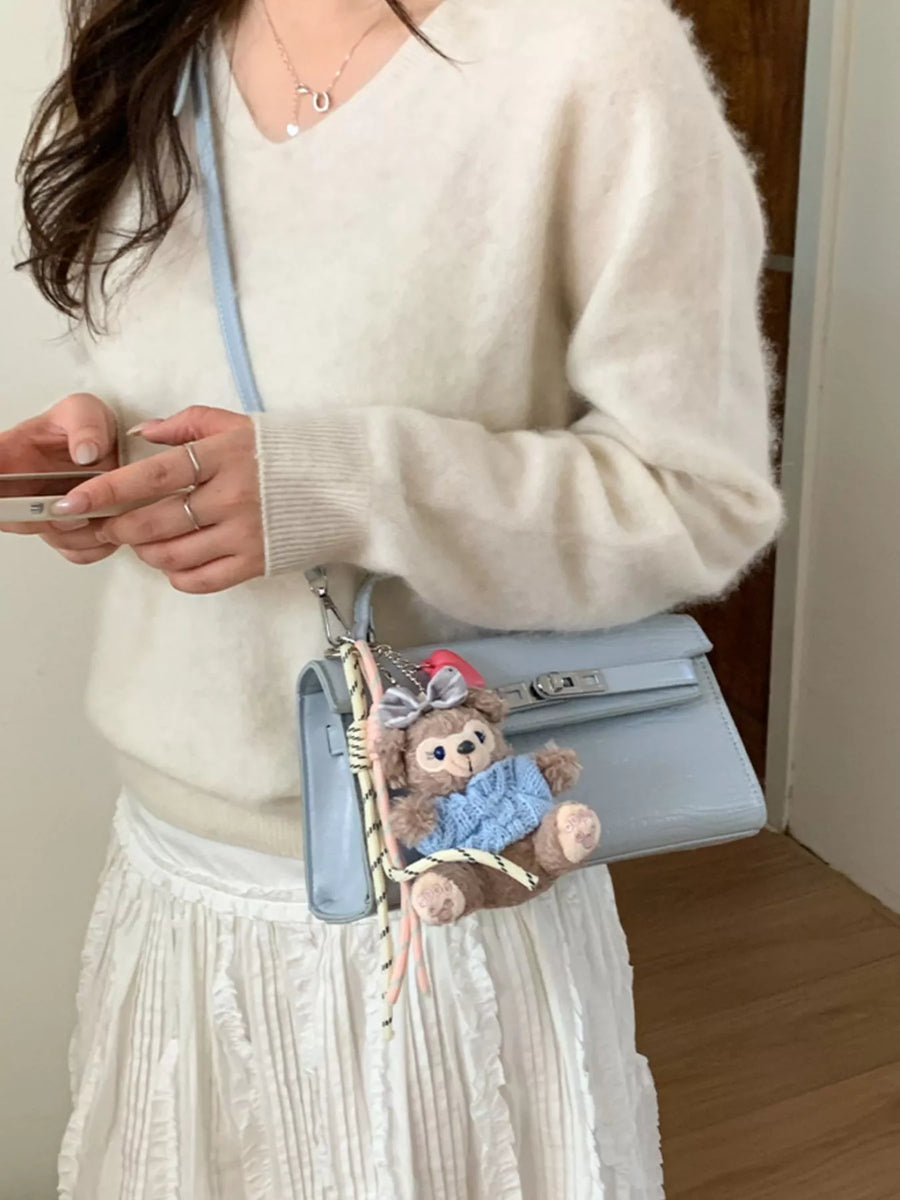 Sac Bandoulière Effet Croco Cuir