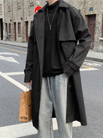 Trench Croisé Col Chemise Manches Longues Homme