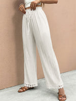 Pantalon Large Liseré Dentelle