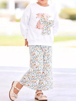 Ensemble Sweat Lapin & Pantalon Fleuri Fille