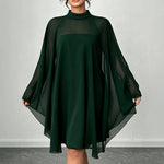 Ensemble Deux Pièces Femme Grande Taille : Blouse Col Rond & Robe Bustier