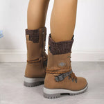 Bottes Mi-Mollet Grises à Lacets & Sangles Bijoux — Style Chic Alpine & Kawaii Distingué