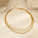 Collier Multi-Rangs Acier Inoxydable
