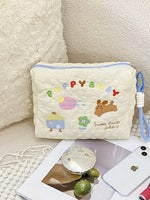 Pochette Matelassée Brodée Motif Cartoon
