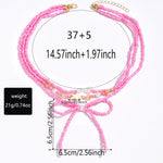 Collier Multi-Rangs Perles, Nœud & Étoile De Mer