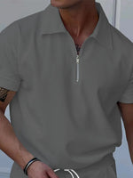 Polo Zippé Manches Courtes Homme