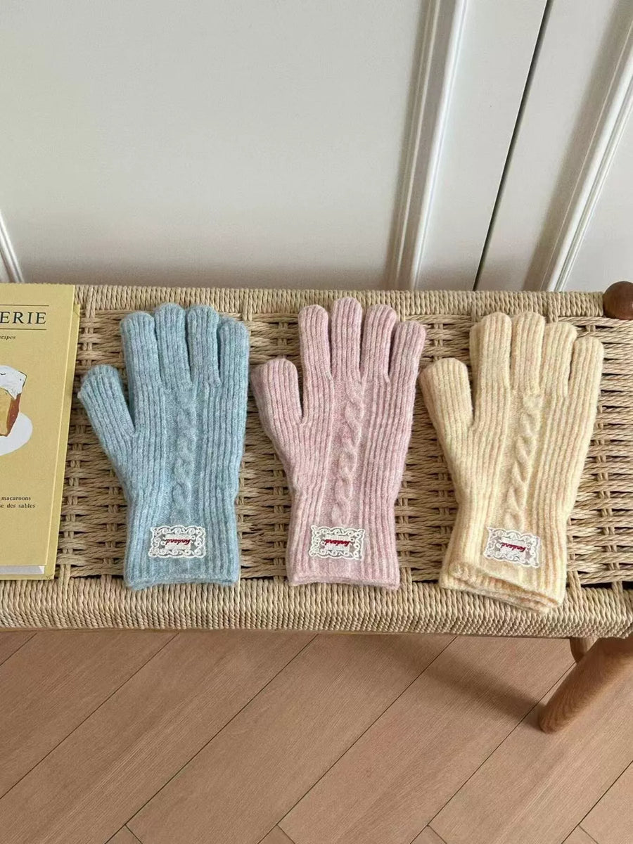 Gants Chauds Tricot Torsadé