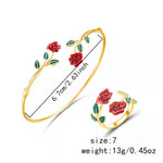 Parure Bague Croisée & Bracelet Plaqué Or Rose