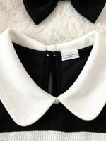 Ensemble Robe Fantôme Velours & Headband Nœud Halloween Fille