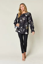 Blouse Imprimée Manches Volantées