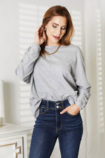 Haut Col Rond Manches Longues Détail Couture