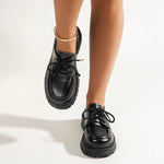 Mocassins Cuir Plateforme À Lacets