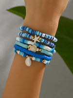 Bracelet 6 Pièces Perles Céramique & Coquillage