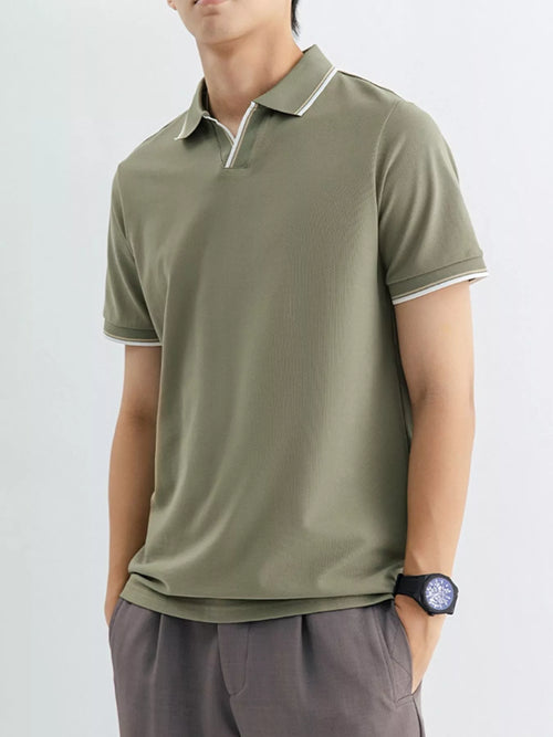 Polo Casual Coupe Slim Rayé Homme