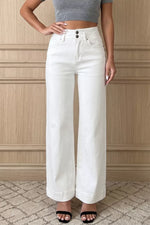 Jean Large Taille Haute Deux Boutons