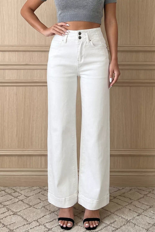 Jean Large Taille Haute Deux Boutons