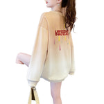 Sweatshirt Femme Dégradé à Col Rond et Manches Longues