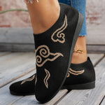 Mocassins Plats Tricot Motif Nuage