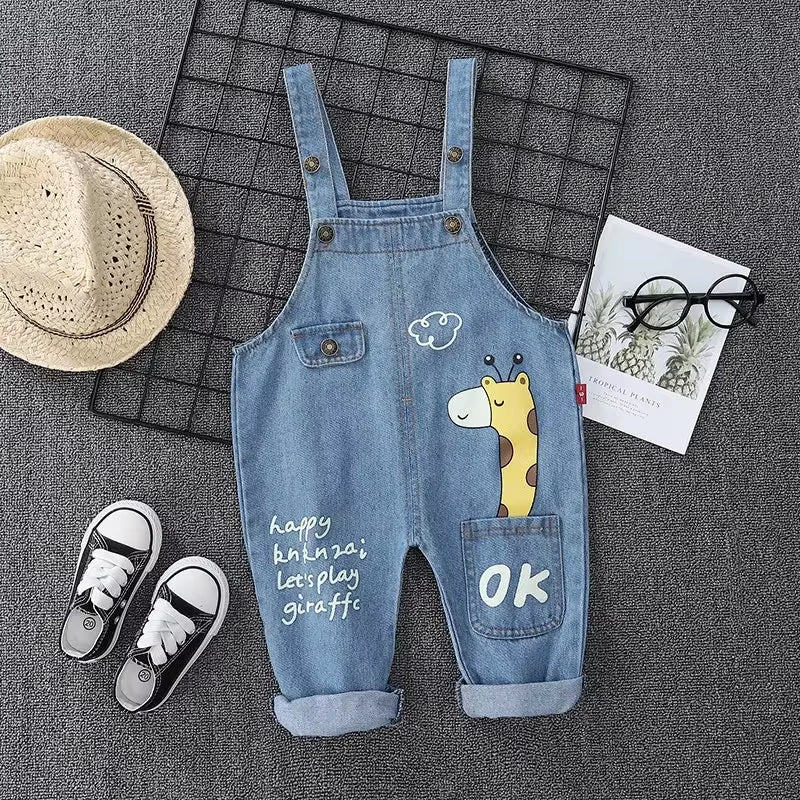 Salopette en Jean Enfant - Motif Girafe