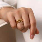 Bague Ajourée Plaqué Or 18K