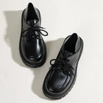 Mocassins Cuir Plateforme À Lacets