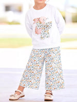 Ensemble Sweat Lapin & Pantalon Fleuri Fille