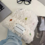 Bonnet Peluche Coloré Boutons Décoratifs