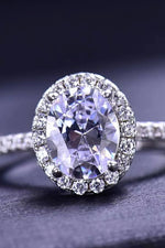 Bague Moissanite 2 Carats Plaquée Platine