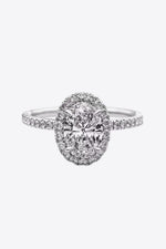 Bague Moissanite 2 Carats Plaquée Platine