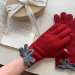 Gants Tricotés Ornés D'un Nœud