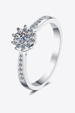 Bague Flocon Moissanite Plaquée Rhodium